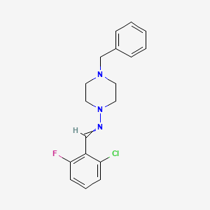 4-benzyl-N-(2-chloro-6-fluorobenzylidene)-1-piperazinamine