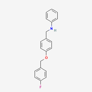 molecular formula C20H18FNO B5704614 N-{4-[(4-fluorobenzyl)oxy]benzyl}aniline 