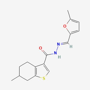 molecular formula C16H18N2O2S B5704618 6-methyl-N'-[(5-methyl-2-furyl)methylene]-4,5,6,7-tetrahydro-1-benzothiophene-3-carbohydrazide 