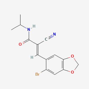 molecular formula C14H13BrN2O3 B5704626 3-(6-bromo-1,3-benzodioxol-5-yl)-2-cyano-N-isopropylacrylamide 