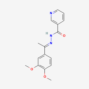 molecular formula C16H17N3O3 B5704629 N'-[1-(3,4-dimethoxyphenyl)ethylidene]nicotinohydrazide 
