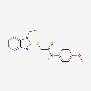 molecular formula C18H19N3O2S B5704640 2-[(1-ethyl-1H-benzimidazol-2-yl)thio]-N-(4-methoxyphenyl)acetamide 