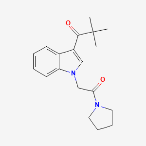 molecular formula C19H24N2O2 B5704645 2,2-dimethyl-1-{1-[2-oxo-2-(1-pyrrolidinyl)ethyl]-1H-indol-3-yl}-1-propanone 