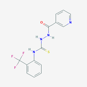 molecular formula C14H11F3N4OS B5704702 2-(3-pyridinylcarbonyl)-N-[2-(trifluoromethyl)phenyl]hydrazinecarbothioamide 