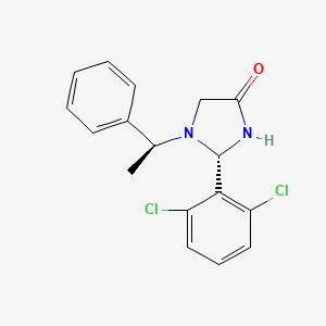 molecular formula C17H16Cl2N2O B570471 (S)-2-(2,6-Dichlorophenyl)-1-((S)-1-phenylethyl)imidazolidin-4-one CAS No. 1149765-12-7