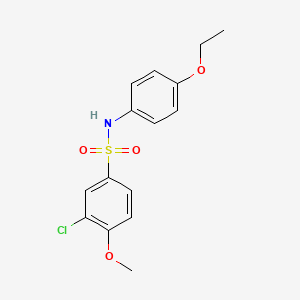 molecular formula C15H16ClNO4S B5704715 3-chloro-N-(4-ethoxyphenyl)-4-methoxybenzenesulfonamide 
