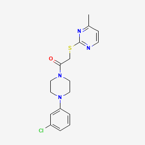 2-({2-[4-(3-chlorophenyl)-1-piperazinyl]-2-oxoethyl}thio)-4-methylpyrimidine