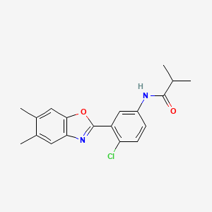 N-[4-chloro-3-(5,6-dimethyl-1,3-benzoxazol-2-yl)phenyl]-2-methylpropanamide