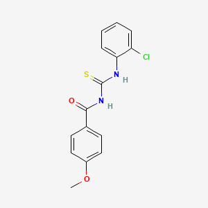 molecular formula C15H13ClN2O2S B5704758 N-{[(2-chlorophenyl)amino]carbonothioyl}-4-methoxybenzamide 