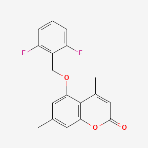 molecular formula C18H14F2O3 B5704763 5-[(2,6-difluorobenzyl)oxy]-4,7-dimethyl-2H-chromen-2-one 