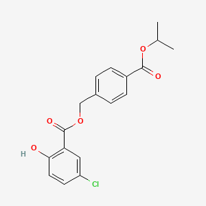 molecular formula C18H17ClO5 B5704773 4-(isopropoxycarbonyl)benzyl 5-chloro-2-hydroxybenzoate 