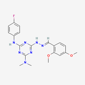 molecular formula C20H22FN7O2 B5704785 2,4-dimethoxybenzaldehyde {4-(dimethylamino)-6-[(4-fluorophenyl)amino]-1,3,5-triazin-2-yl}hydrazone 