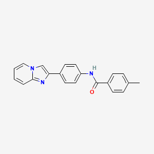 molecular formula C21H17N3O B5704795 N-(4-imidazo[1,2-a]pyridin-2-ylphenyl)-4-methylbenzamide 