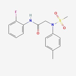 molecular formula C16H17FN2O3S B5704801 N~1~-(2-fluorophenyl)-N~2~-(4-methylphenyl)-N~2~-(methylsulfonyl)glycinamide 