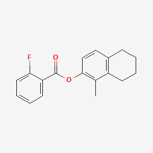 molecular formula C18H17FO2 B5704809 1-methyl-5,6,7,8-tetrahydro-2-naphthalenyl 2-fluorobenzoate 