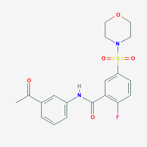 molecular formula C19H19FN2O5S B5704842 N-(3-acetylphenyl)-2-fluoro-5-(4-morpholinylsulfonyl)benzamide 