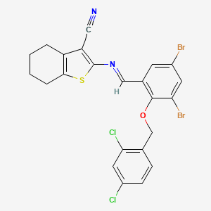 2-({3,5-dibromo-2-[(2,4-dichlorobenzyl)oxy]benzylidene}amino)-4,5,6,7-tetrahydro-1-benzothiophene-3-carbonitrile