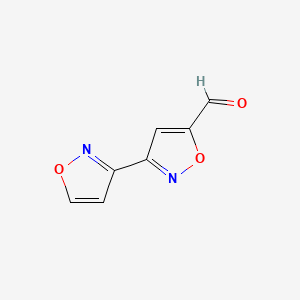 molecular formula C7H4N2O3 B570488 [3,3'-Bi-1,2-oxazole]-5-carbaldehyde CAS No. 117883-37-1