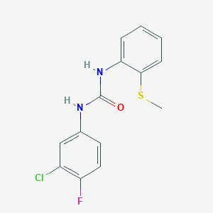 molecular formula C14H12ClFN2OS B5704926 N-(3-chloro-4-fluorophenyl)-N'-[2-(methylthio)phenyl]urea 