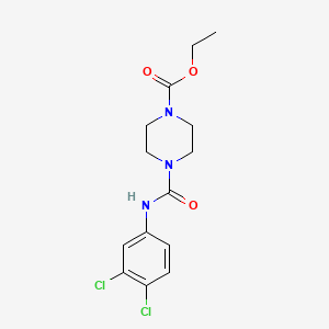 molecular formula C14H17Cl2N3O3 B5704931 ethyl 4-{[(3,4-dichlorophenyl)amino]carbonyl}-1-piperazinecarboxylate 