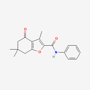 molecular formula C18H19NO3 B5704936 3,6,6-trimethyl-4-oxo-N-phenyl-4,5,6,7-tetrahydro-1-benzofuran-2-carboxamide 