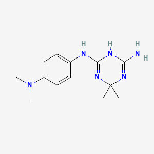 molecular formula C13H20N6 B5704954 N~2~-[4-(dimethylamino)phenyl]-6,6-dimethyl-1,6-dihydro-1,3,5-triazine-2,4-diamine 