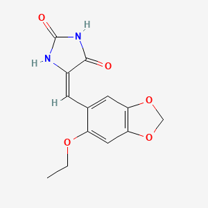 molecular formula C13H12N2O5 B5704960 5-[(6-ethoxy-1,3-benzodioxol-5-yl)methylene]-2,4-imidazolidinedione 