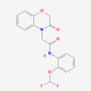 molecular formula C17H14F2N2O4 B5704981 N-[2-(difluoromethoxy)phenyl]-2-(3-oxo-2,3-dihydro-4H-1,4-benzoxazin-4-yl)acetamide 