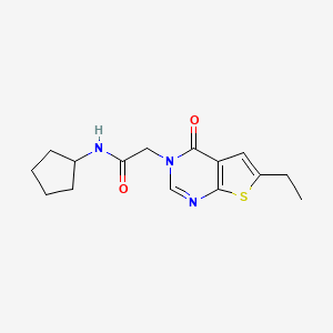 molecular formula C15H19N3O2S B5704984 N-cyclopentyl-2-(6-ethyl-4-oxothieno[2,3-d]pyrimidin-3(4H)-yl)acetamide 