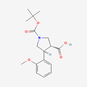 molecular formula C17H23NO5 B570501 (3R,4S)-1-(叔丁氧羰基)-4-(2-甲氧基苯基)吡咯烷-3-羧酸 CAS No. 1217689-78-5