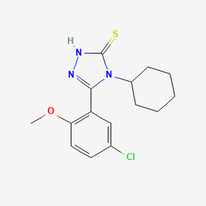 molecular formula C15H18ClN3OS B5705043 5-(5-chloro-2-methoxyphenyl)-4-cyclohexyl-2,4-dihydro-3H-1,2,4-triazole-3-thione 