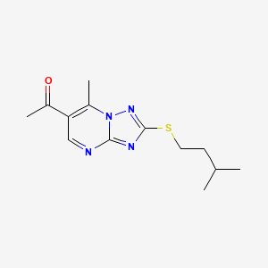 molecular formula C13H18N4OS B5705053 1-{7-methyl-2-[(3-methylbutyl)thio][1,2,4]triazolo[1,5-a]pyrimidin-6-yl}ethanone 