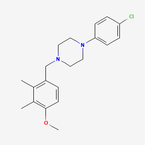 molecular formula C20H25ClN2O B5705061 1-(4-chlorophenyl)-4-(4-methoxy-2,3-dimethylbenzyl)piperazine 