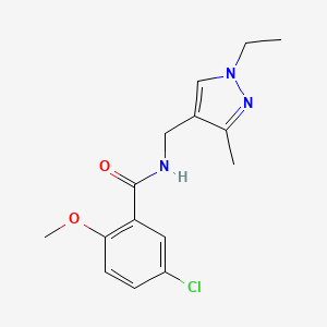 molecular formula C15H18ClN3O2 B5705070 5-chloro-N-[(1-ethyl-3-methyl-1H-pyrazol-4-yl)methyl]-2-methoxybenzamide 