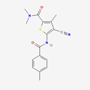 molecular formula C17H17N3O2S B5705104 4-cyano-N,N,3-trimethyl-5-[(4-methylbenzoyl)amino]-2-thiophenecarboxamide 