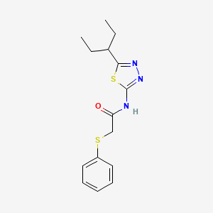molecular formula C15H19N3OS2 B5705162 N-[5-(1-ethylpropyl)-1,3,4-thiadiazol-2-yl]-2-(phenylthio)acetamide 