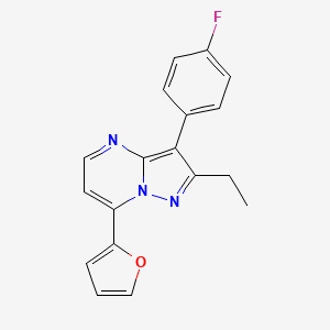 molecular formula C18H14FN3O B5705183 2-ethyl-3-(4-fluorophenyl)-7-(2-furyl)pyrazolo[1,5-a]pyrimidine 