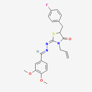 molecular formula C22H22FN3O3S B5705198 3,4-dimethoxybenzaldehyde [3-allyl-5-(4-fluorobenzyl)-4-oxo-1,3-thiazolidin-2-ylidene]hydrazone 