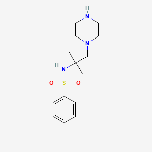 molecular formula C15H25N3O2S B5705215 N-[1,1-dimethyl-2-(1-piperazinyl)ethyl]-4-methylbenzenesulfonamide 