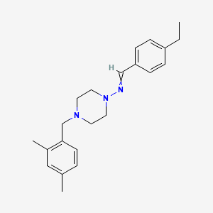 molecular formula C22H29N3 B5705249 4-(2,4-dimethylbenzyl)-N-(4-ethylbenzylidene)-1-piperazinamine 