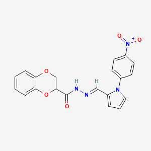 molecular formula C20H16N4O5 B5705258 N'-{[1-(4-nitrophenyl)-1H-pyrrol-2-yl]methylene}-2,3-dihydro-1,4-benzodioxine-2-carbohydrazide 