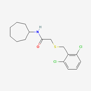 molecular formula C16H21Cl2NOS B5705266 N-cycloheptyl-2-[(2,6-dichlorobenzyl)thio]acetamide 