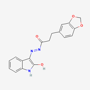 molecular formula C18H15N3O4 B5705286 3-(1,3-benzodioxol-5-yl)-N'-(2-oxo-1,2-dihydro-3H-indol-3-ylidene)propanohydrazide 