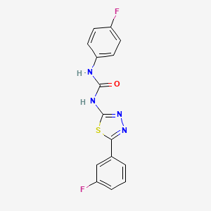molecular formula C15H10F2N4OS B5705296 N-(4-fluorophenyl)-N'-[5-(3-fluorophenyl)-1,3,4-thiadiazol-2-yl]urea 