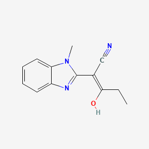 molecular formula C13H13N3O B5705309 3-hydroxy-2-(1-methyl-1H-benzimidazol-2-yl)-2-pentenenitrile 