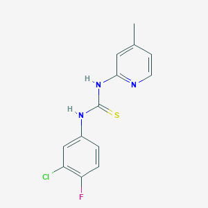 molecular formula C13H11ClFN3S B5705319 N-(3-chloro-4-fluorophenyl)-N'-(4-methyl-2-pyridinyl)thiourea 