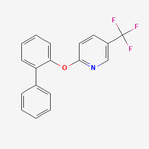 molecular formula C18H12F3NO B5705334 2-(2-biphenylyloxy)-5-(trifluoromethyl)pyridine 