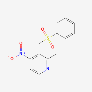 molecular formula C13H12N2O4S B5705342 2-methyl-4-nitro-3-[(phenylsulfonyl)methyl]pyridine 