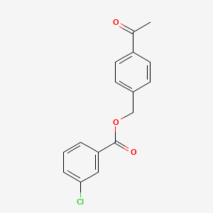 molecular formula C16H13ClO3 B5705368 4-acetylbenzyl 3-chlorobenzoate 