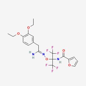 N-[1-({[1-amino-2-(3,4-diethoxyphenyl)ethylidene]amino}oxy)-2,2,2-trifluoro-1-(trifluoromethyl)ethyl]-2-furamide